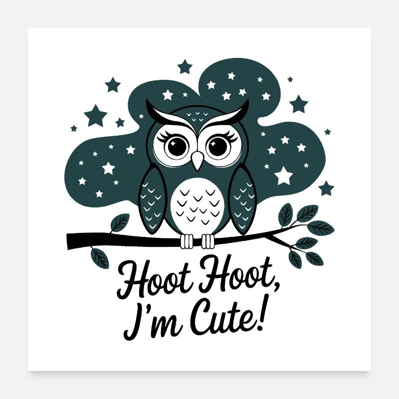 Cute Owl Poster 24" x 24" (60x60 cm)