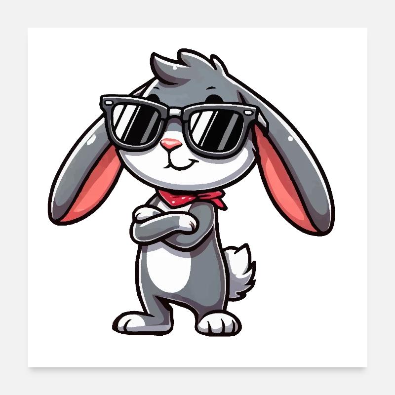 Lunettes de soleil Bunny Comic Poster 60 x 60 cm