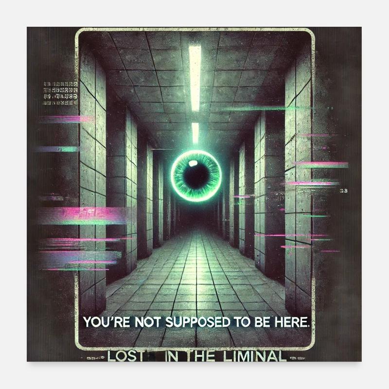 weirdcore Lost in the Liminal Poster 24" x 24" (60x60 cm)