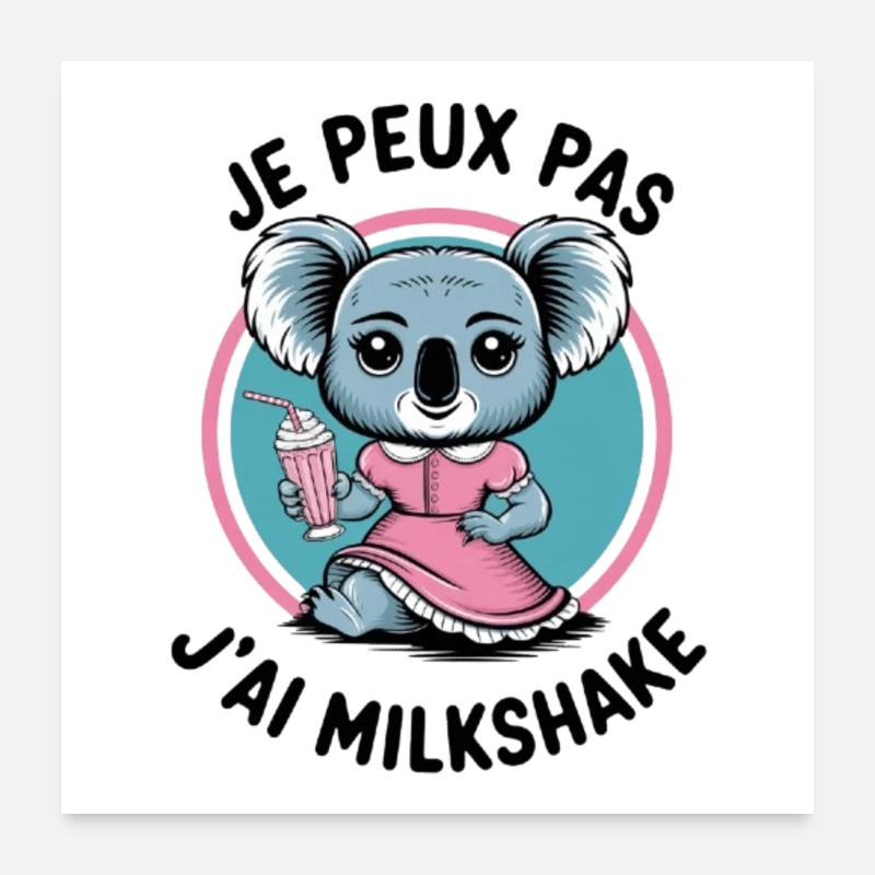 koala milkshake Poster 60 x 60 cm