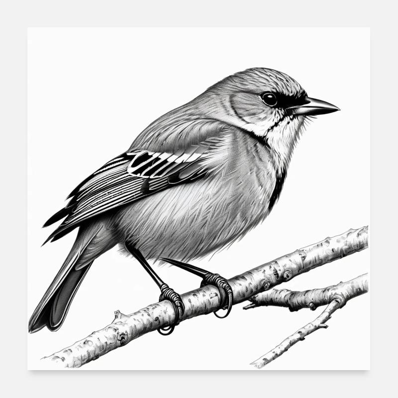 Oiseau Poster 60 x 60 cm