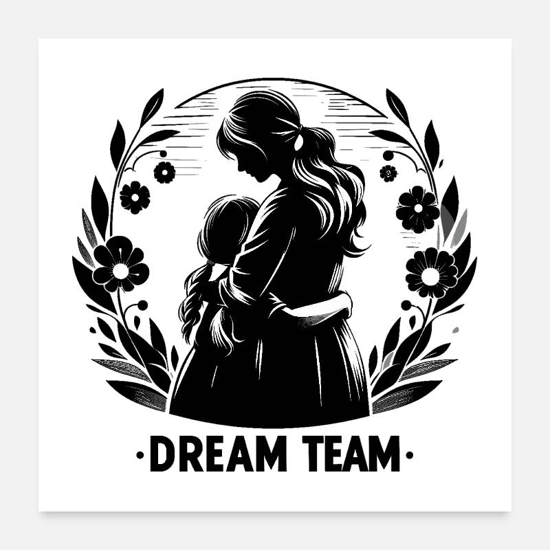 Mutter und Tochter Traumteam Team Geschenk Poster 60x60 cm