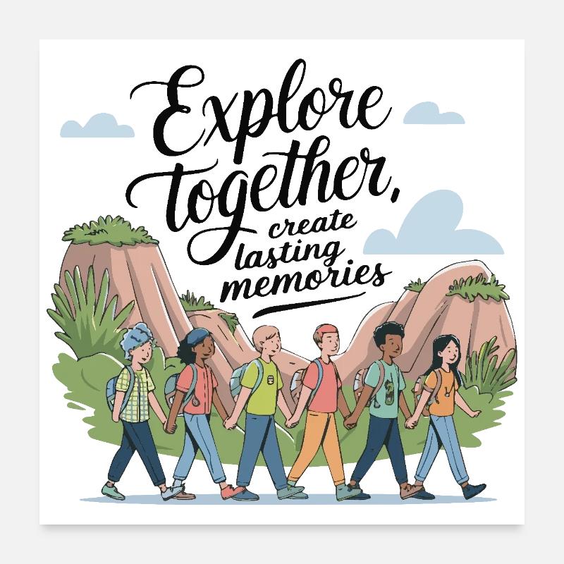 Explorez ensemble adevnture citation de voyage art texte Poster 60 x 60 cm