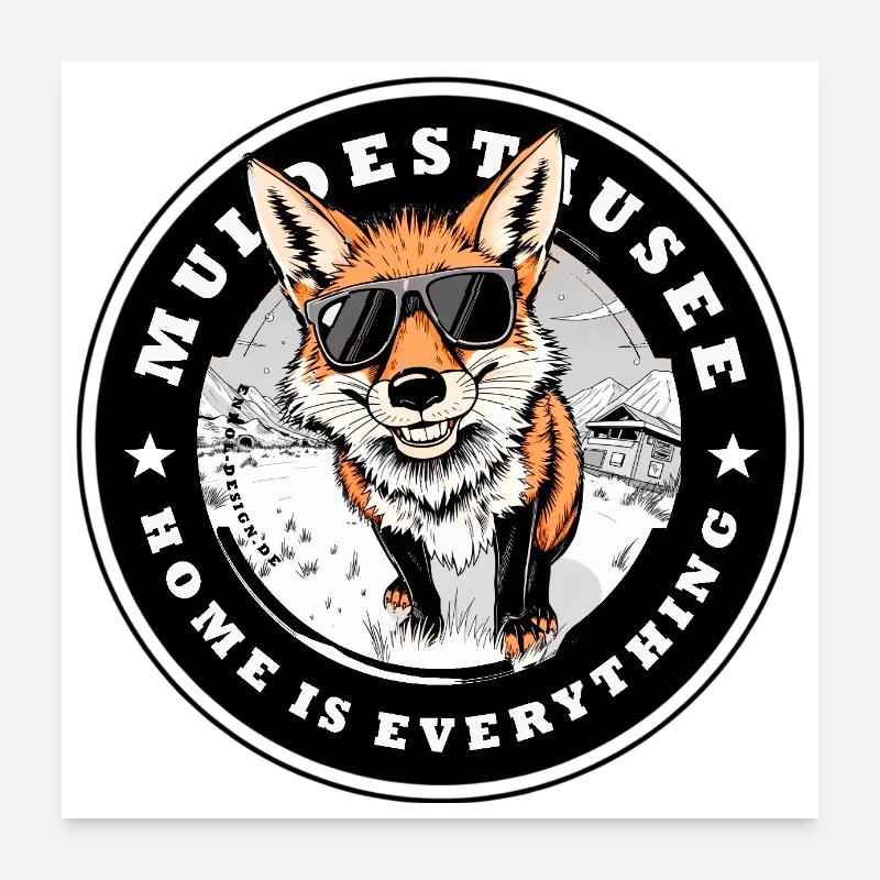 Muldesausee Fox – EnrolÉdition Design Poster 60 x 60 cm