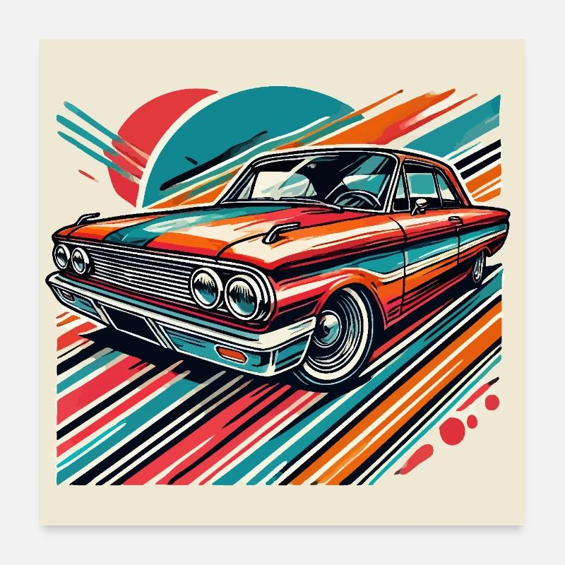 Retro classic car Poster 24" x 24" (60x60 cm)