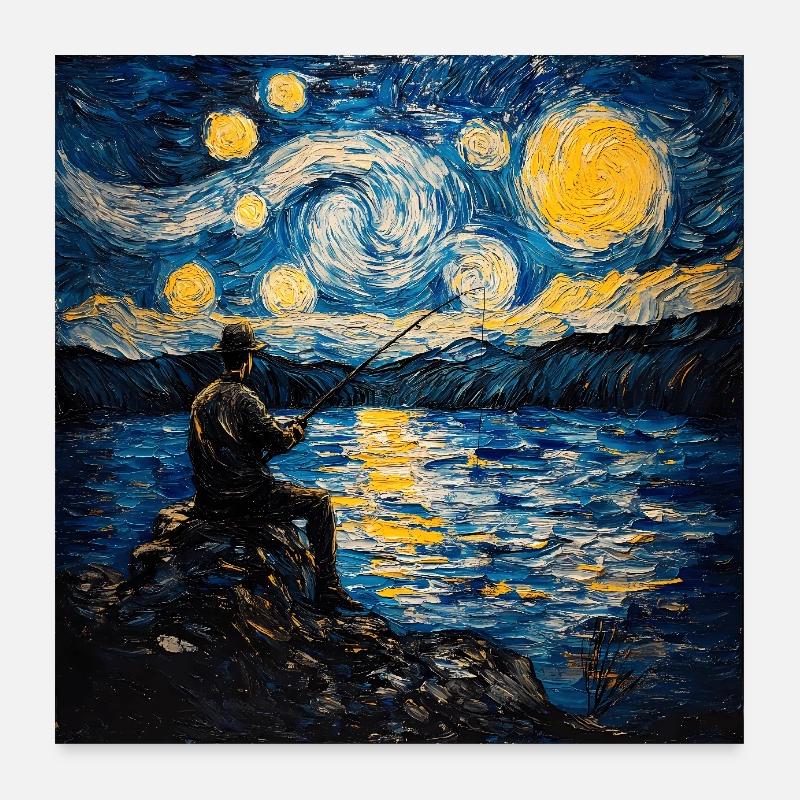 Pêcheur Van Gogh Poster 60 x 60 cm