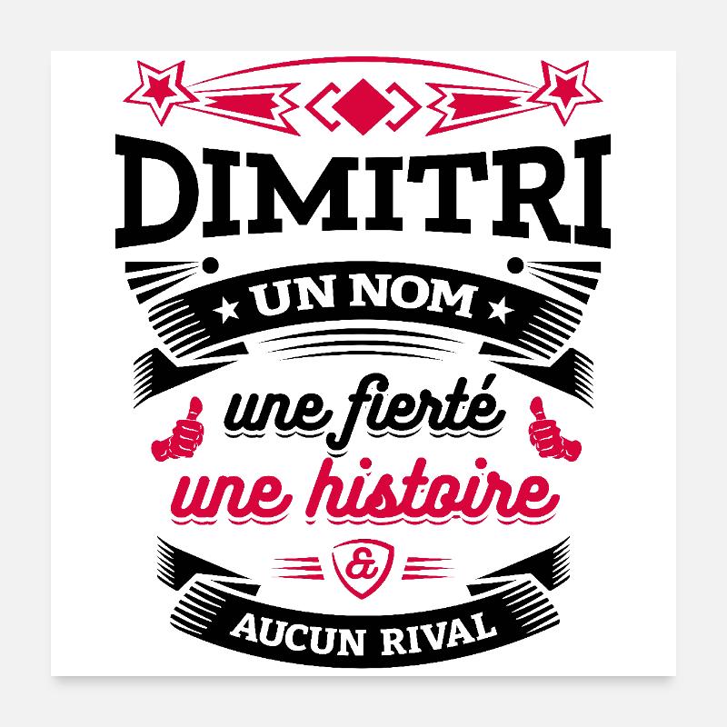 DIMITRI UN NOM UNE FIERTÉ AUCUN RIVAL Poster 60 x 60 cm
