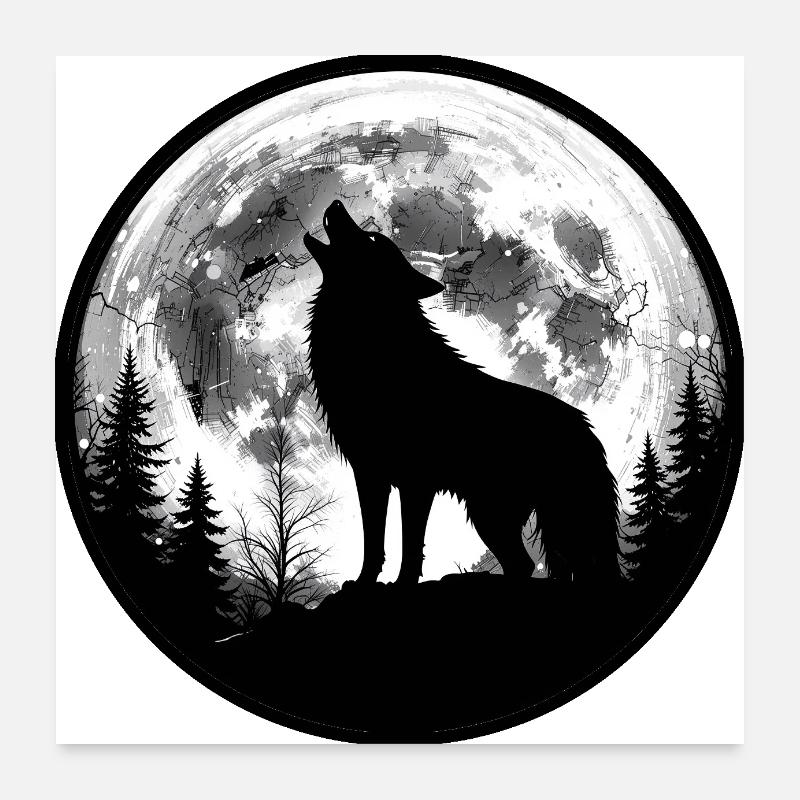 Heulender Wolf 3458646 Poster 60x60 cm