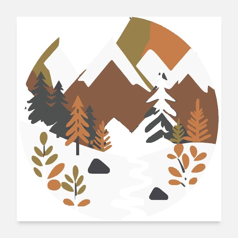 Berg Wandern Poster 60x60 cm