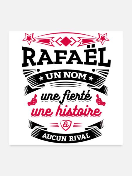 RAFAËL UN NOM UNE FIERTÉ AUCUN RIVAL - Poster 60 x 60 cm - blanc - Devant