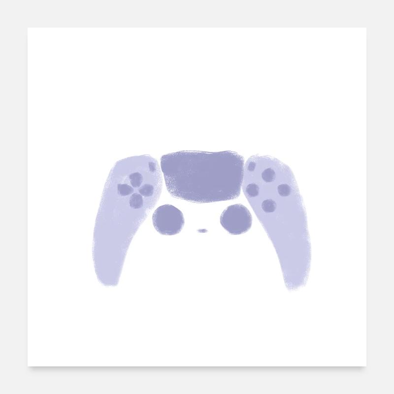 Main Quest Self-Care : design rétro avec manette Poster 60 x 60 cm