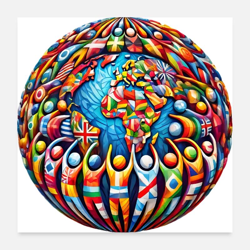 L’unité dans la diversité – Faire la force ensemble Poster 60 x 60 cm