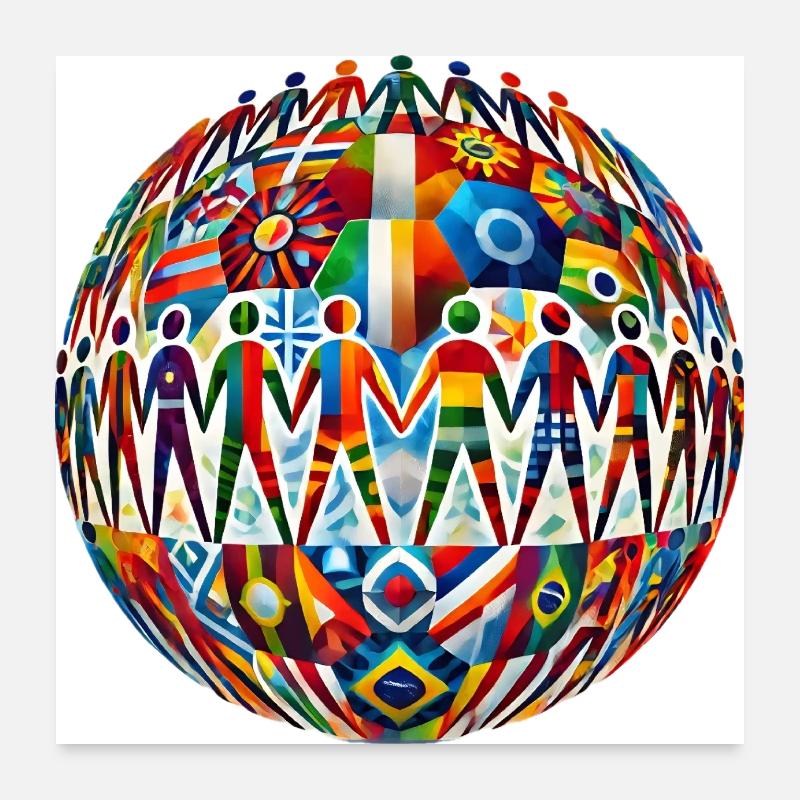 Unity in Diversity – Gemeinsam stark - Poster 60x60 cm - Weiß