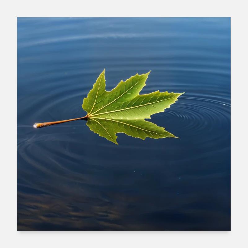 Leaf on the water Poster 24" x 24" (60x60 cm)