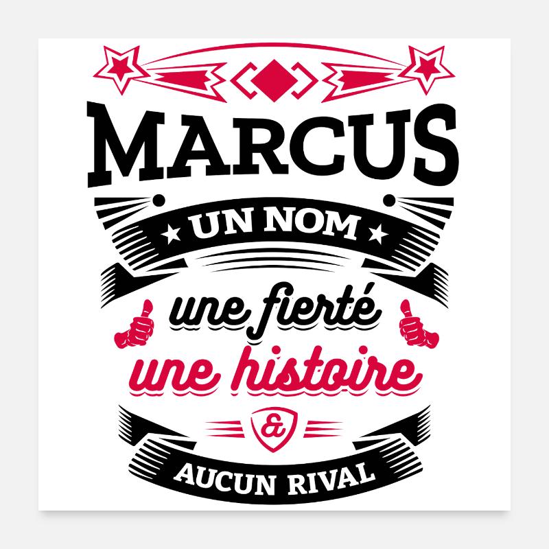 MARCUS UN NOM UNE FIERTÉ AUCUN RIVAL Poster 60 x 60 cm