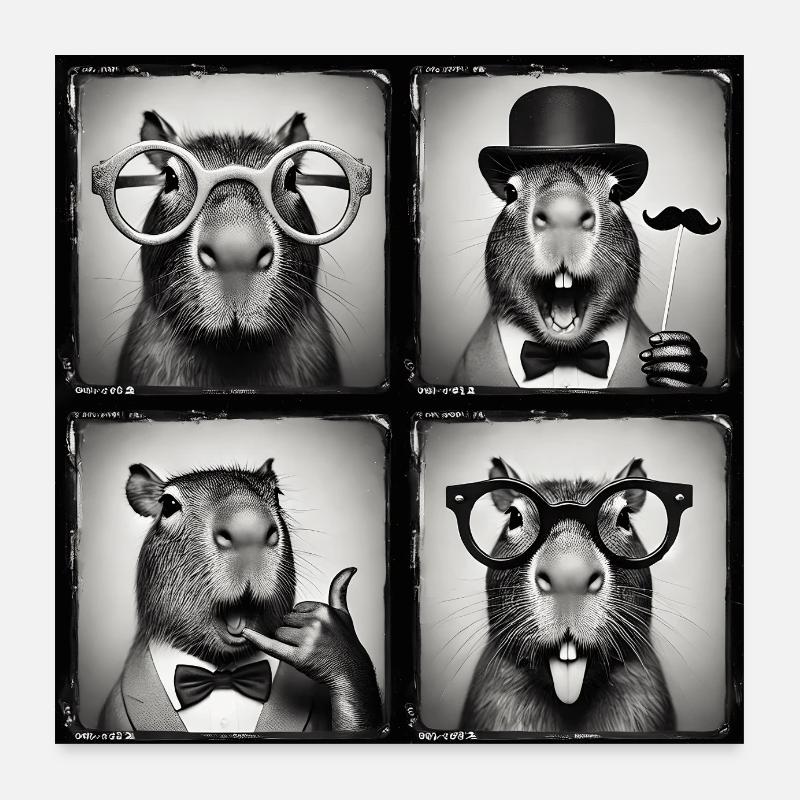 Lusitges Capybara Photo Box Gift Poster 24" x 24" (60x60 cm)