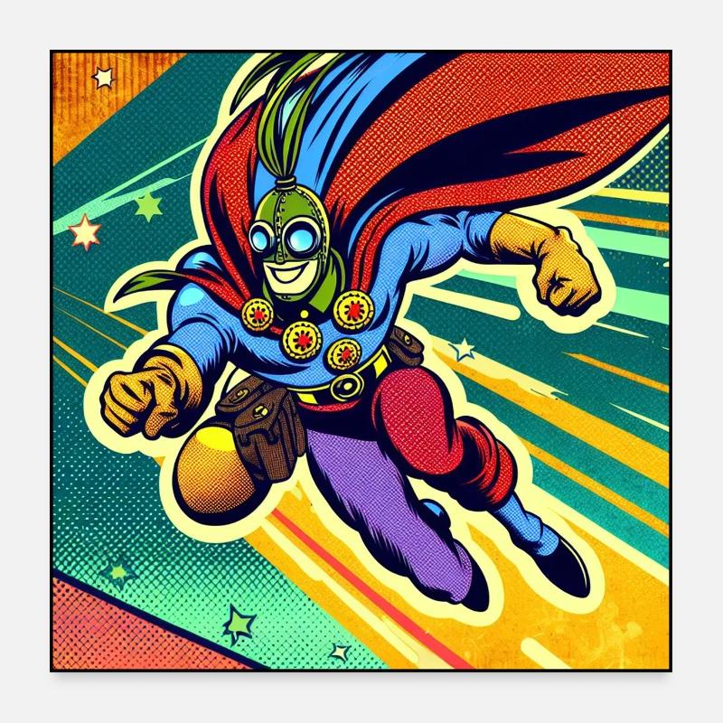 Superheld - Poster 60x60 cm - Weiß