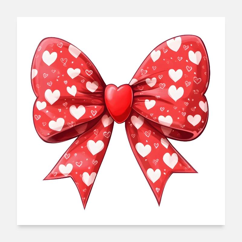 Valentinstag Herz Schleife Geschenk Poster 60x60 cm