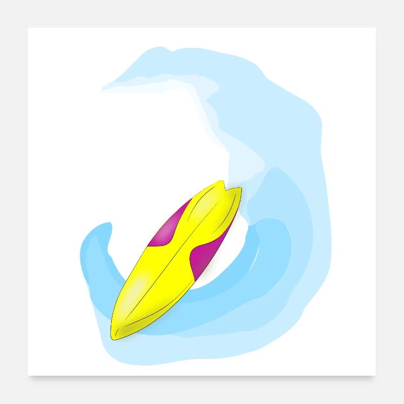 Surfbrett Poster 60x60 cm