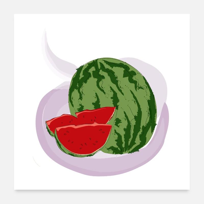 Rote Wassermelone Poster 60x60 cm