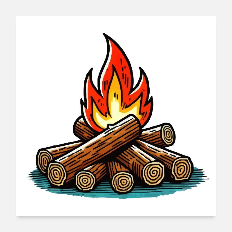 lagerfeuer Poster 60x60 cm