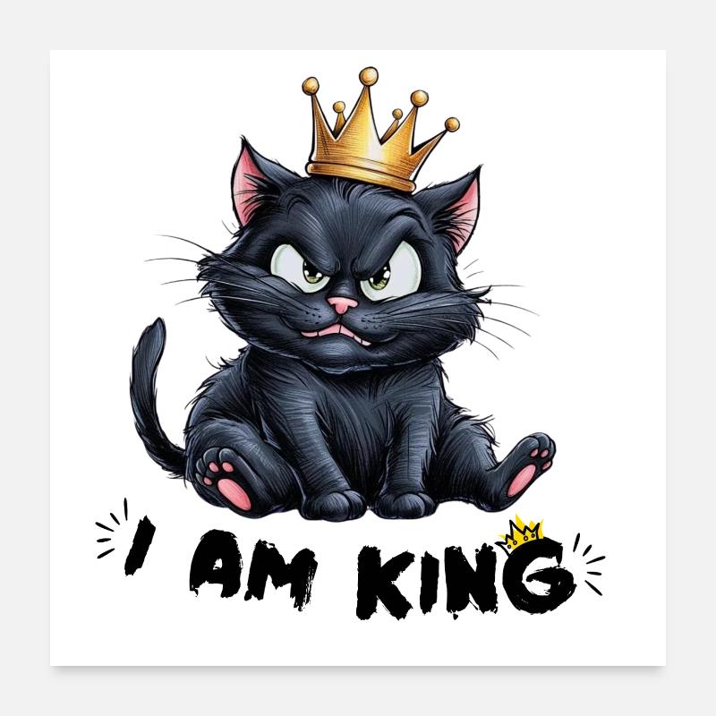 Chat royal au visage menaçant Poster 60 x 60 cm
