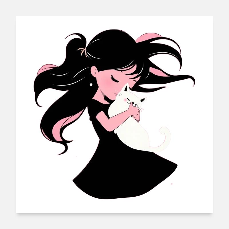 💖 Je vous aime beaucoup… mais je préfère mon chat Poster 60 x 60 cm