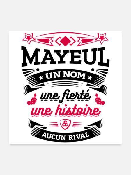 MAYEUL UN NOM UNE FIERTÉ AUCUN RIVAL - Poster 60 x 60 cm - blanc - Devant