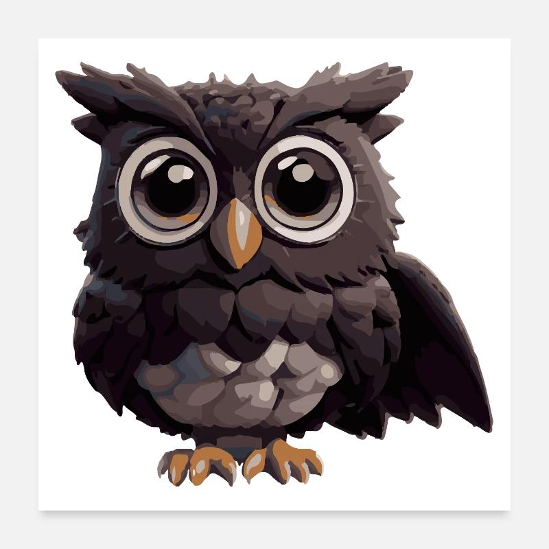 Bande dessinée hibou Poster 60 x 60 cm