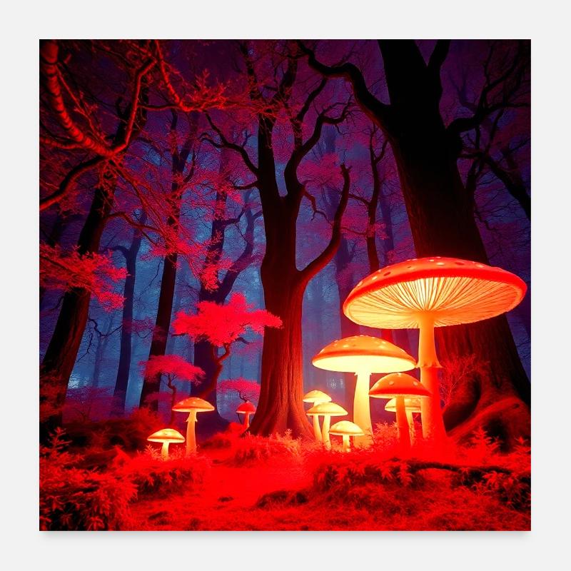 Forêt Automnale Mystérieuse Poster 60 x 60 cm
