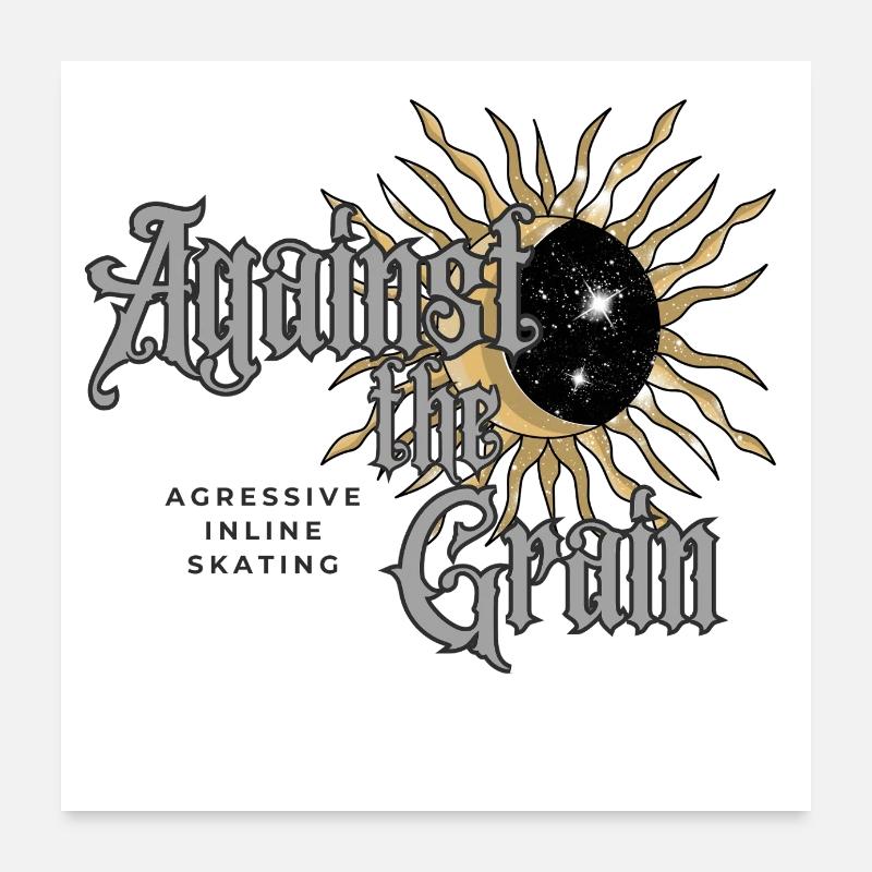 ATG Soleil et Lune Patins à roues alignées Poster 60 x 60 cm