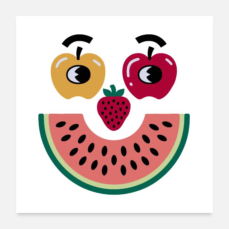 Fruit Face Poster 24" x 24" (60x60 cm)