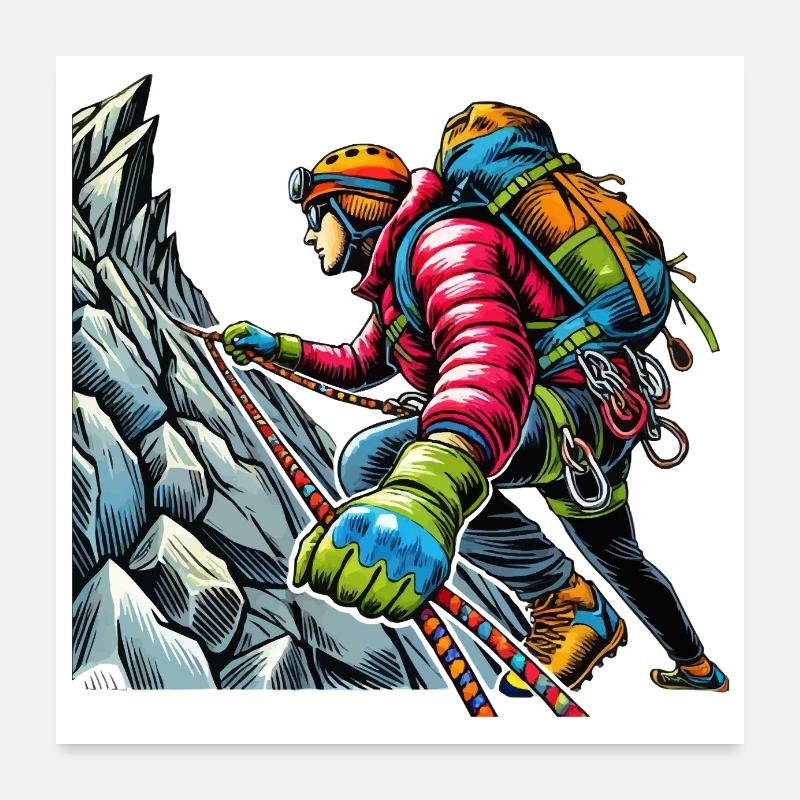 bergsteiger Poster 60x60 cm