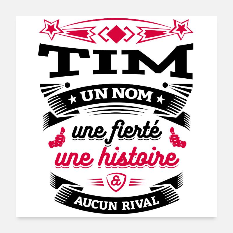 TIM PARFAIT - PRENOM TIM Poster 60 x 60 cm