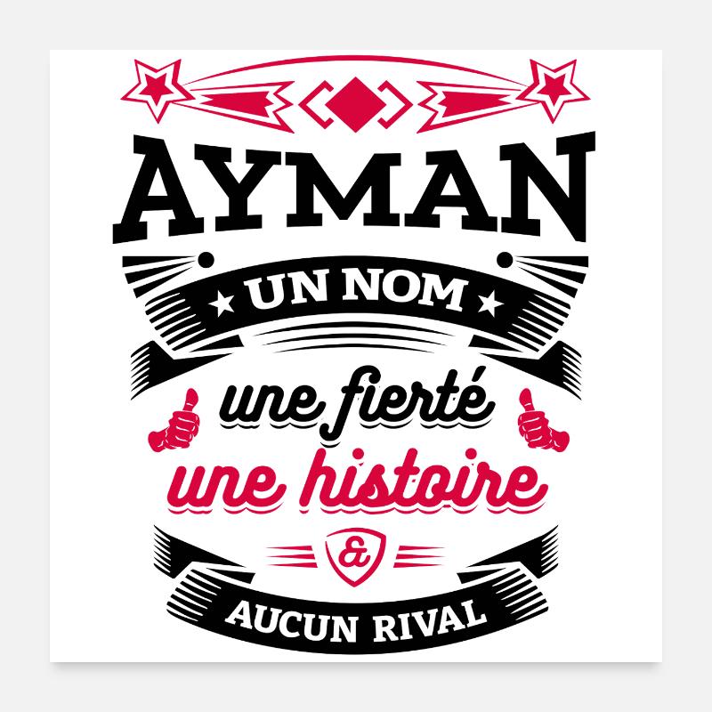AYMAN UN NOM UNE FIERTÉ AUCUN RIVAL Poster 60 x 60 cm