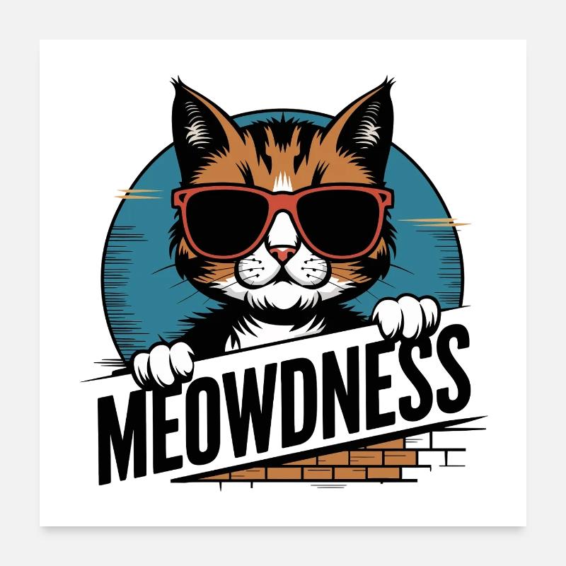 Lunettes de soleil Miaou Chat Poster 60 x 60 cm