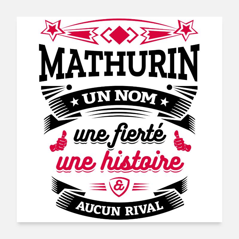 MATHURIN UN NOM UNE FIERTÉ AUCUN RIVAL Poster 60 x 60 cm