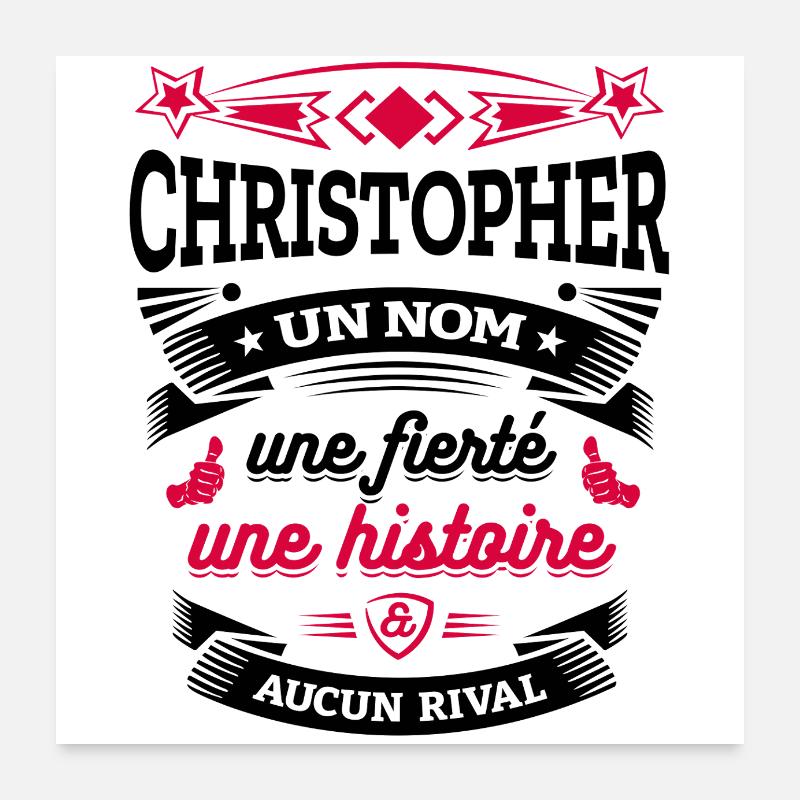 CHRISTOPHER UN NOM UNE FIERTÉ AUCUN RIVAL Poster 60 x 60 cm