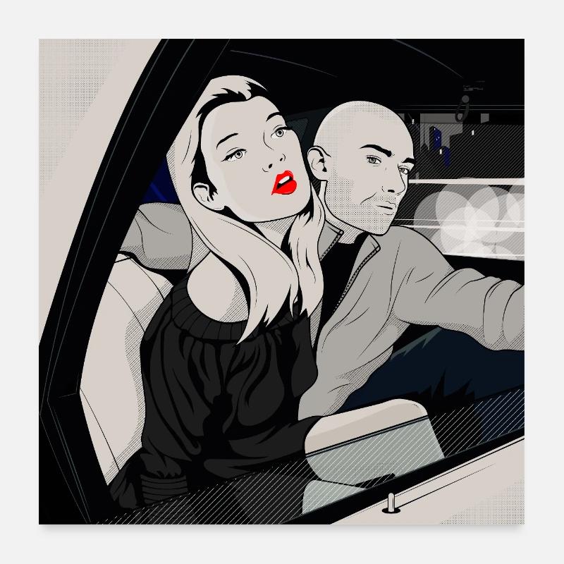 In der Kabine - Poster 60x60 cm - Weiß