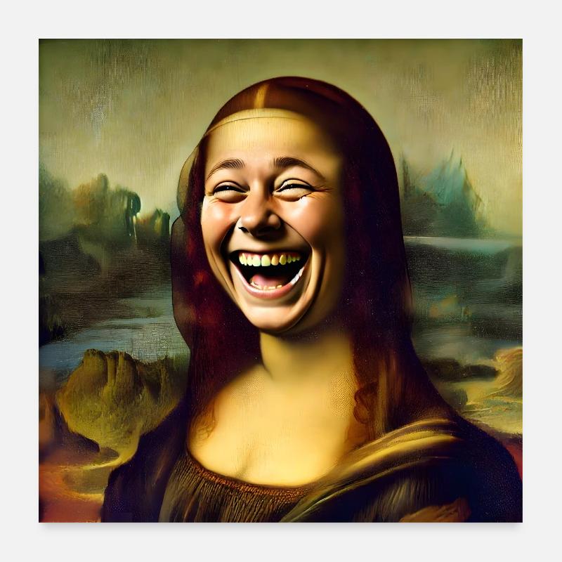 Mona Lisa lacht Poster 60x60 cm