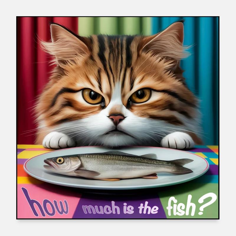 how much is the fish katze Poster 60x60 cm