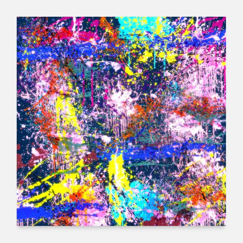 Ein Abstrakte buntes Fleckenbild Poster 60x60 cm
