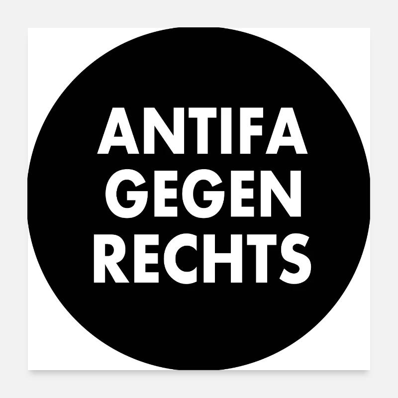 Antifa gegen rechts Poster 60x60 cm