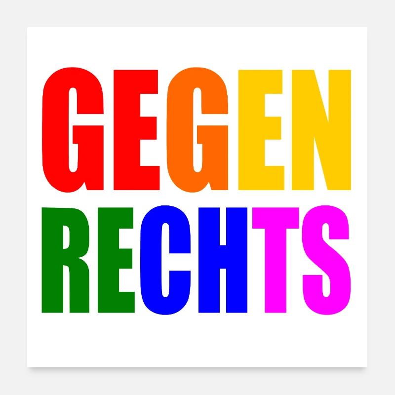 Gegen rechts Poster 60x60 cm