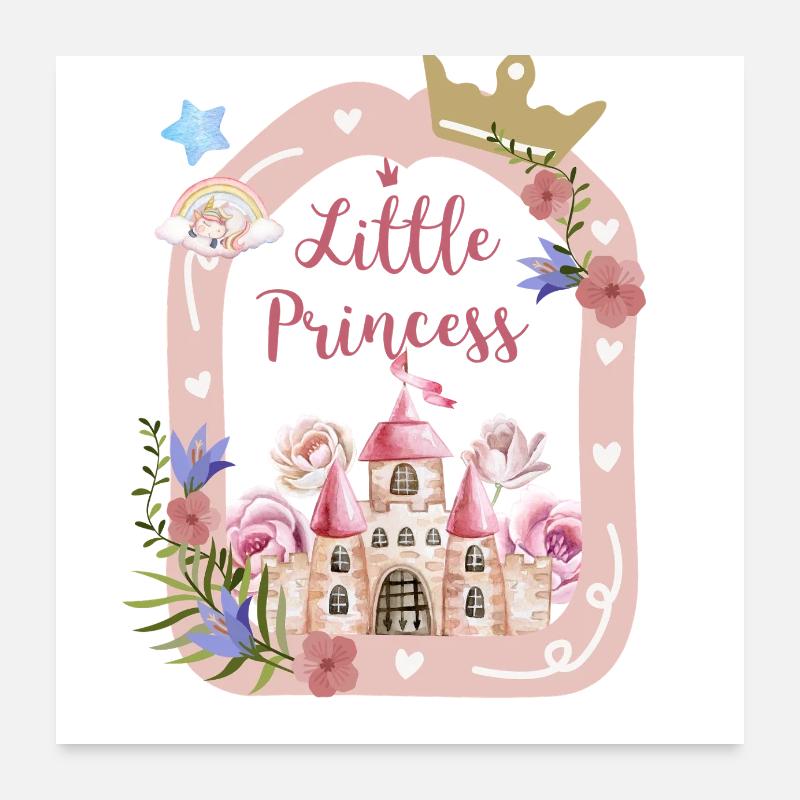 princesse castle and roses Poster 24" x 24" (60x60 cm)
