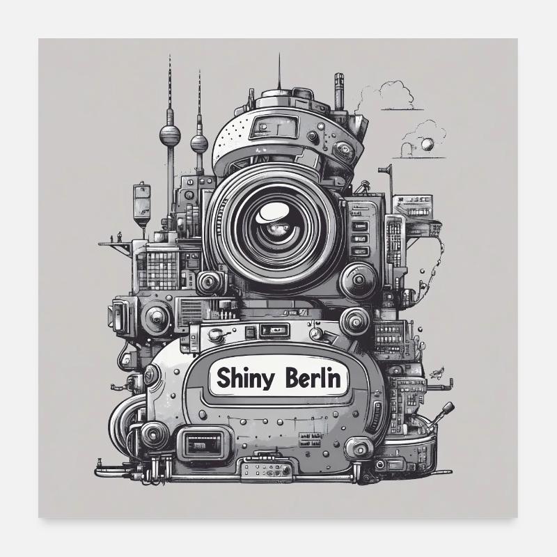 Berlin Planet - Poster 60x60 cm - Weiß