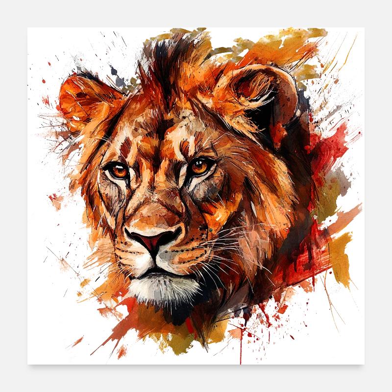 Le lion, symbole de puissance et de force Poster 60 x 60 cm