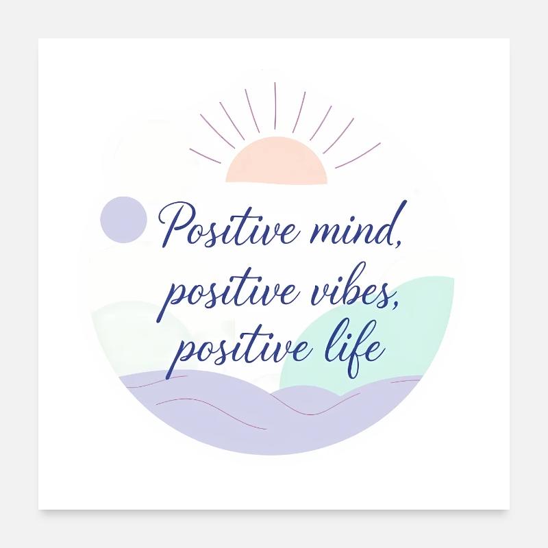 Ondes positives Calmant Esthétique Pleine conscience Poster 60 x 60 cm