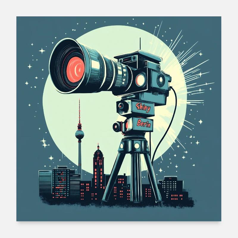 Camera Berlin - Poster 60x60 cm - Weiß