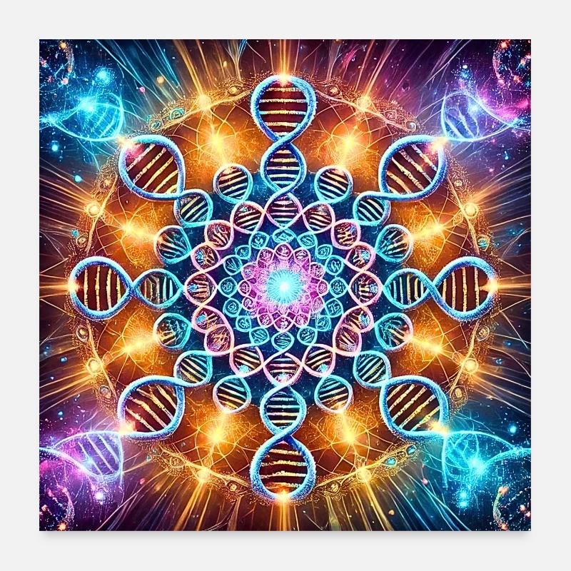 DNA HEALING 528HZ - Poster 60x60 cm - Weiß